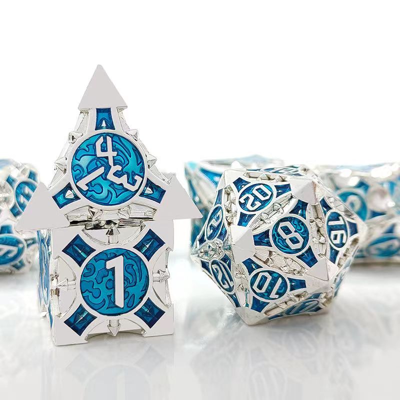 7 Pcs Cosplay D4-D20 DND Brass - Board Game Land review and price
