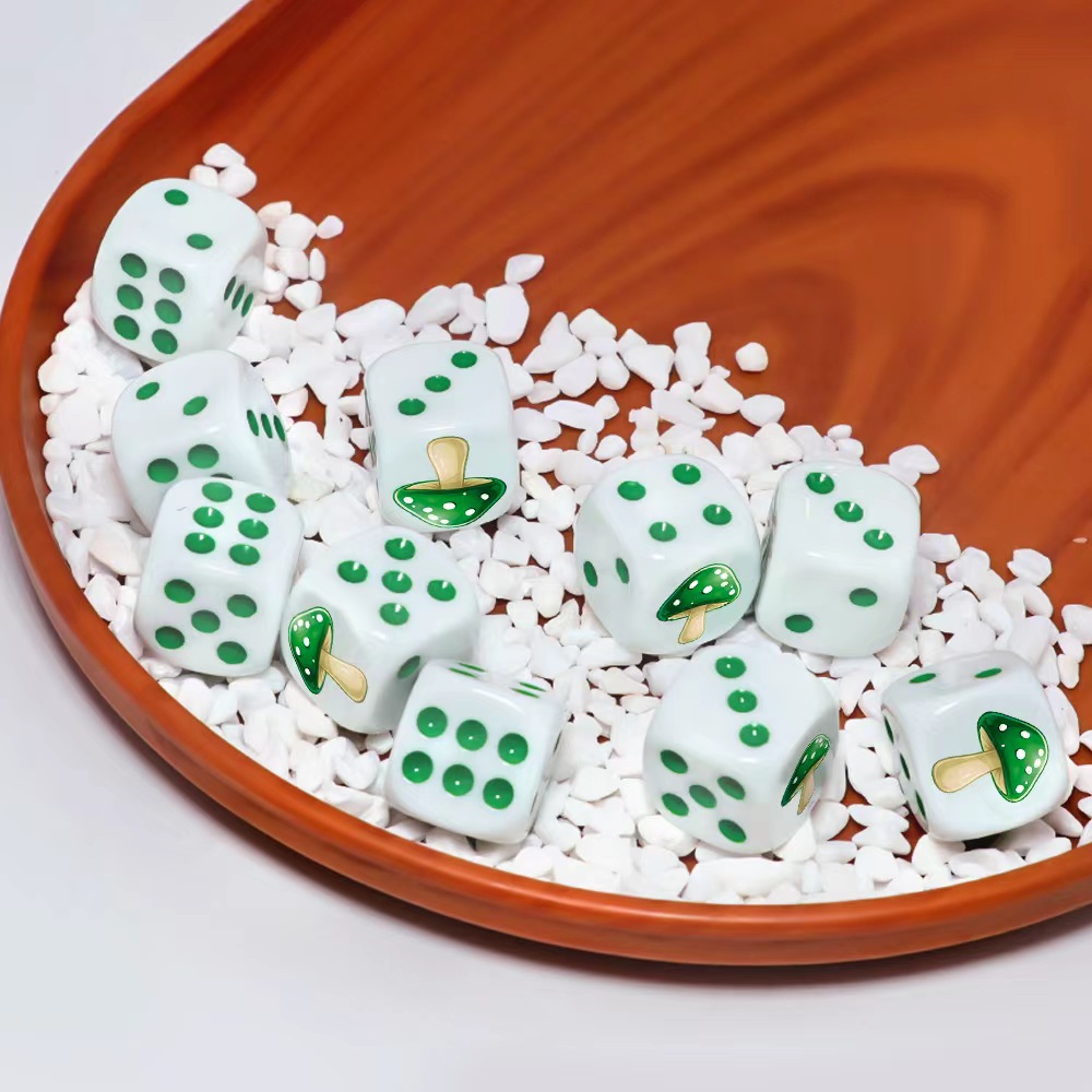 6Pcs Cute Green Mushroom D6 Di - Board Game Night review and price